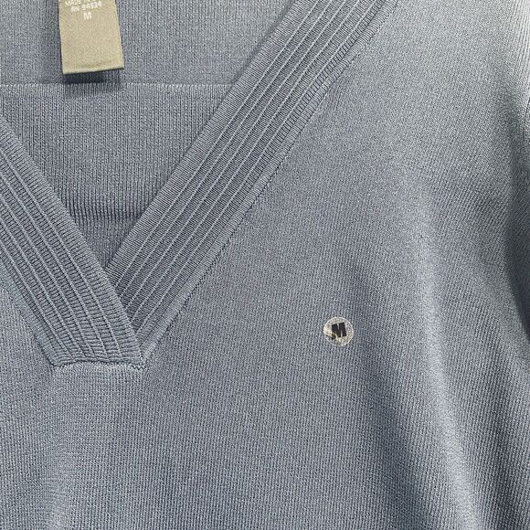 Geoffrey Beene Sport Women's Knit Sweater Top Size M Navy 3/4 Sleeve Stretch - Picture 9 of 9